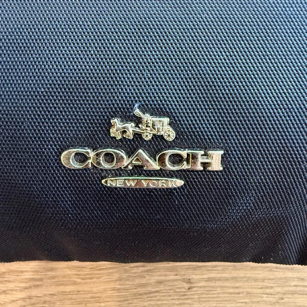 Coach Black‎ Nylon Crossbody Bag Leather Trim Gold Hardware 36707 Messenger